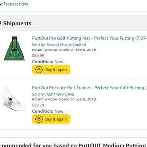 PuttOut putting mat and pressure putt trainder bundle